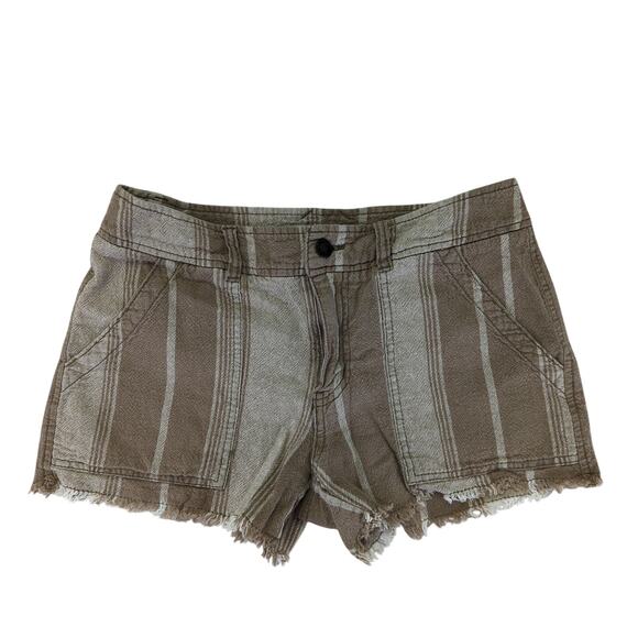 Free People Brown Linen Blend Shorts Women's Size‎ 4 975119105 - Picture 1 of 5